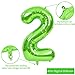 TONIFUL 40 Inch Large Green Numbers Balloons 09 Number 2 Digital 2 Helium Foil Mylar Big Number Balloons for 2026 Graduation New Year Eve Birthday Party Anniversary Supplies Decorations - Image 2