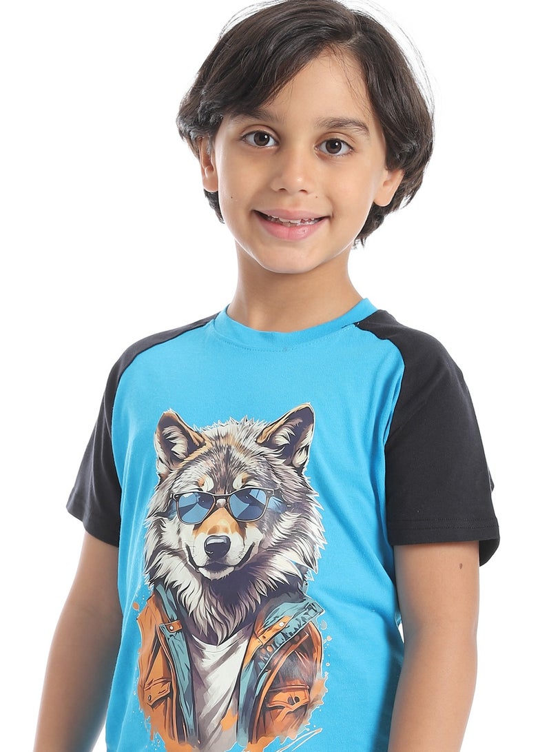 Caesar Boys printed cotton T-Shirt With Short Set  - Image 5
