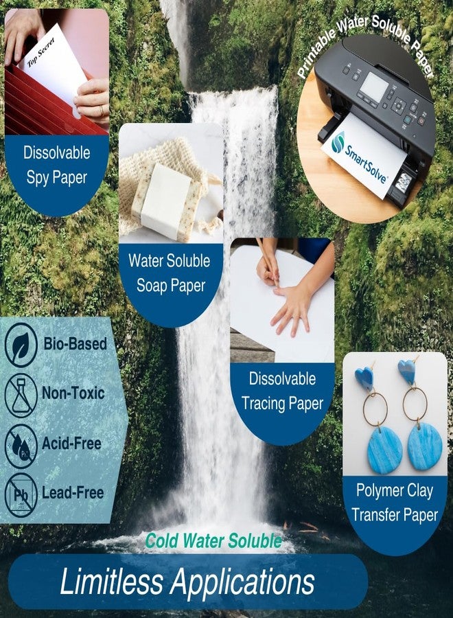 SmartSolve 3 pt. Water-Soluble Paper | Dissolves Quickly in Water | Biodegradable | Eco-Friendly | Printer Compatible | Crafts, Drawing, Notes | Letter Size, 8.5” x 11” | Pack of 100 White Sheets - Image 5