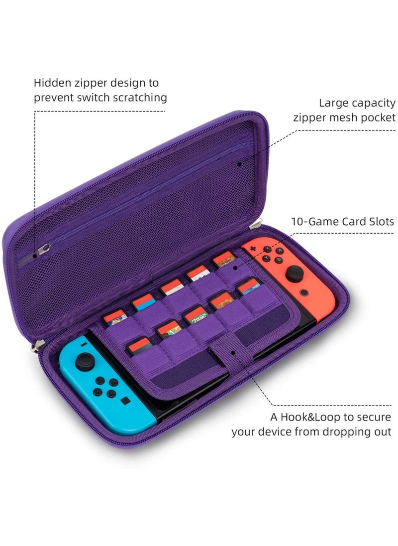 Carrying Case for Nintendo Switch with 10 Game Cartridges Holders