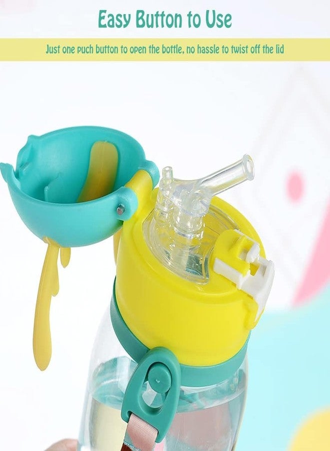 FERIO Cute Panda Kids Water Bottle 600 ml, BPA-Free Sipper Bottle with Strap Leak-Proof Baby Water Bottle for School, Travel, Outdoor Use Cartoon Bottle for Girls & Boys (Multicolor, Pack of 1) - Image 4