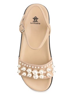 Women's Leather Platform Sandal Decorated With Artificial Pearls Beige - pzsku/Z202EA0BE5CDFED9FDA14Z/45/_/1694571316/222d3f44-904d-40fa-ba45-931f626ab7e2