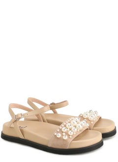 Women's Leather Platform Sandal Decorated With Artificial Pearls Beige - pzsku/Z202EA0BE5CDFED9FDA14Z/45/_/1734709727/3e70d0cc-59b5-4d9f-81f6-cc650e16066d