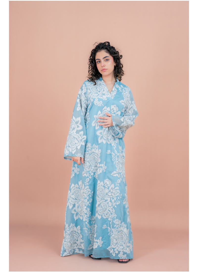 اكسا جلابية مطرزة بالورود  - Image 1