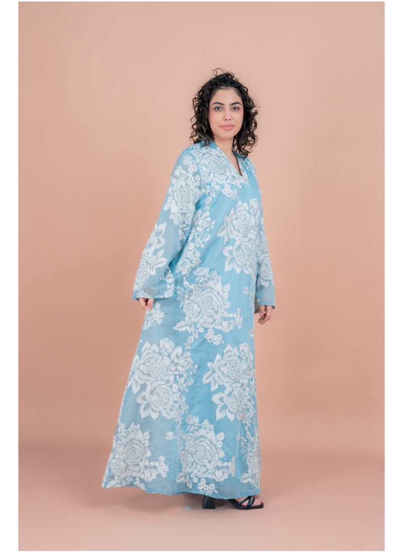 اكسا جلابية مطرزة بالورود  - Image 3