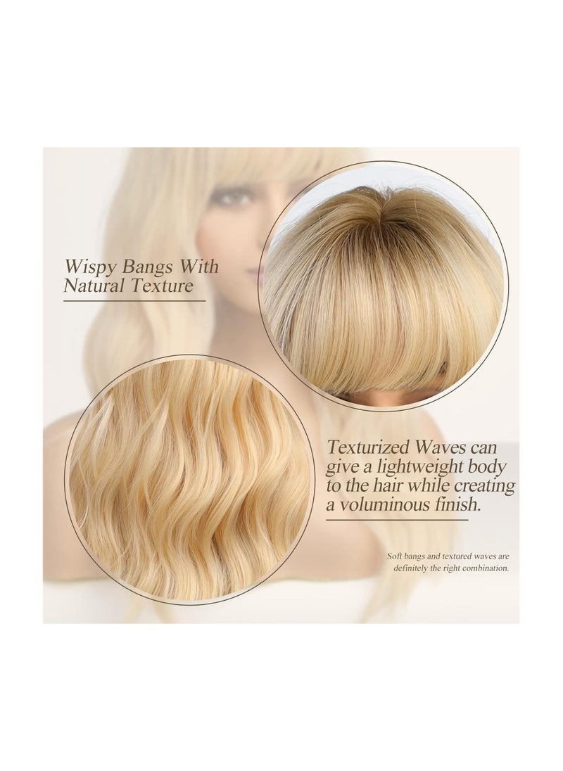 Long Wave Blonde Wigs With Bangs,Ombre Blonde Curly Wigs for Women Heat Resistant Synthetic Wigs - pzsku/Z202EA84F4474383FD407Z/45/_/1721130568/4c84cafe-769b-42e4-b91a-3a469ff0bbc4