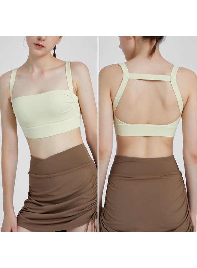 Lu Si's Same Style Yoga Wear Sports Bra For Women Shock-proof Push-up Removable Vest Running Back Bra Breathable