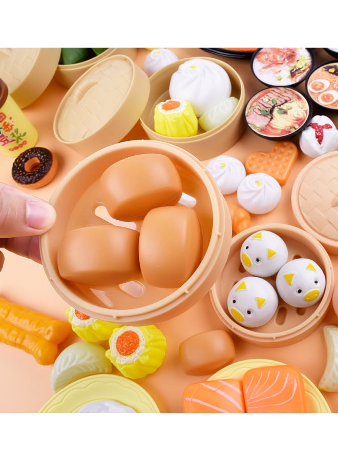 84-piece Tableware Snack Set Children's Play Hamburger Snack Gourmet Cooking Kitchen Toy Sweet-Color:8084 Deluxe 84 Set E-Commerce - Image 3