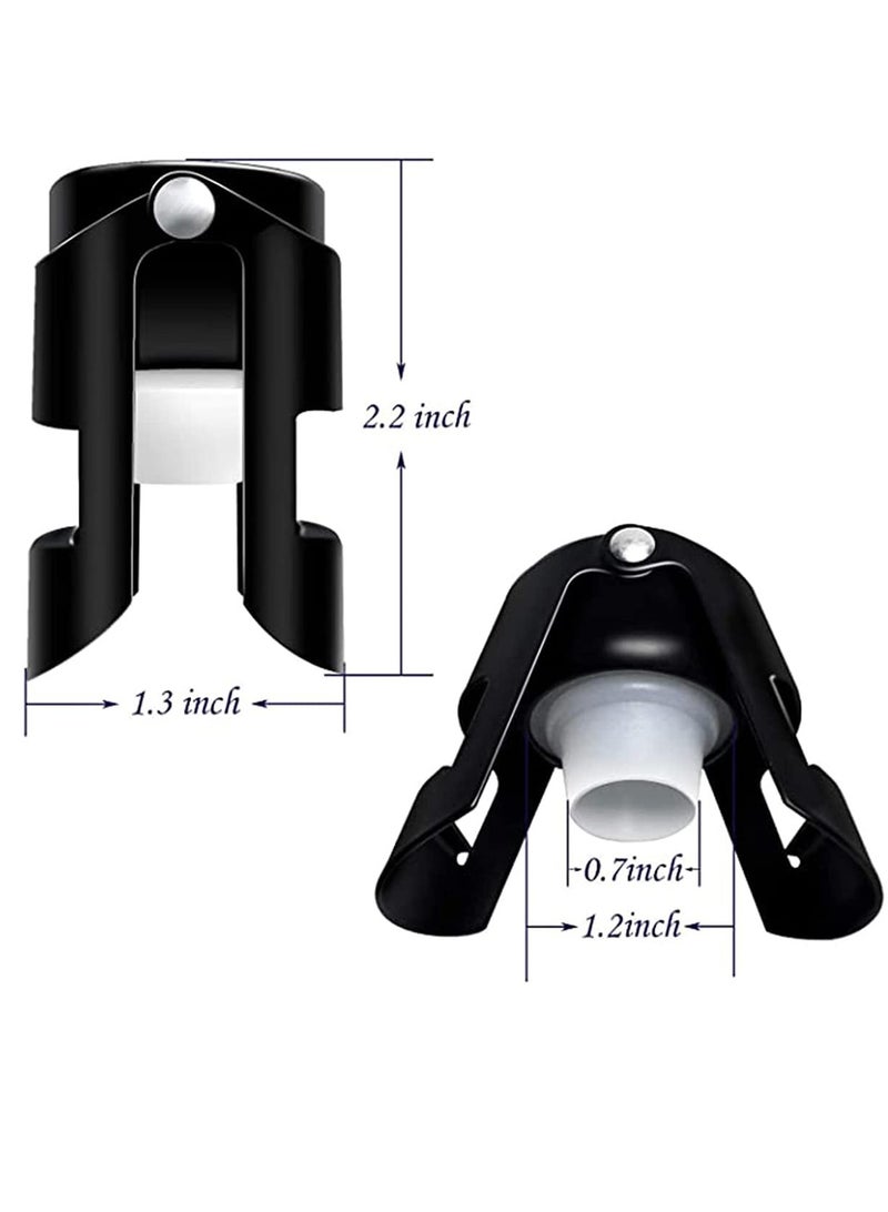 Bukela Champagne Stoppers Stainless Steel Black Sealer Stopper 3 Pack for Champagne Cava Prosecco Sparkling Wine No Leaks No Spills Stainless Steel Sparkling Wine Stopper of Sparkling Wine - Image 2