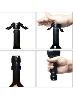 Bukela Champagne Stoppers Stainless Steel Black Sealer Stopper 3 Pack for Champagne Cava Prosecco Sparkling Wine No Leaks No Spills Stainless Steel Sparkling Wine Stopper of Sparkling Wine  - Image 3