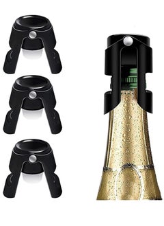 Bukela Champagne Stoppers Stainless Steel Black Sealer Stopper 3 Pack for Champagne Cava Prosecco Sparkling Wine No Leaks No Spills Stainless Steel Sparkling Wine Stopper of Sparkling Wine  - Image 5