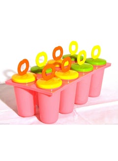 Bake House 8 Pcs 100% Food Grade Homemade Reusable Ice Popsicle Makers Frozen Ice Cream Moulds Tray Kulfi Candy Ice Lolly Mould for Children & Adults, Plastic