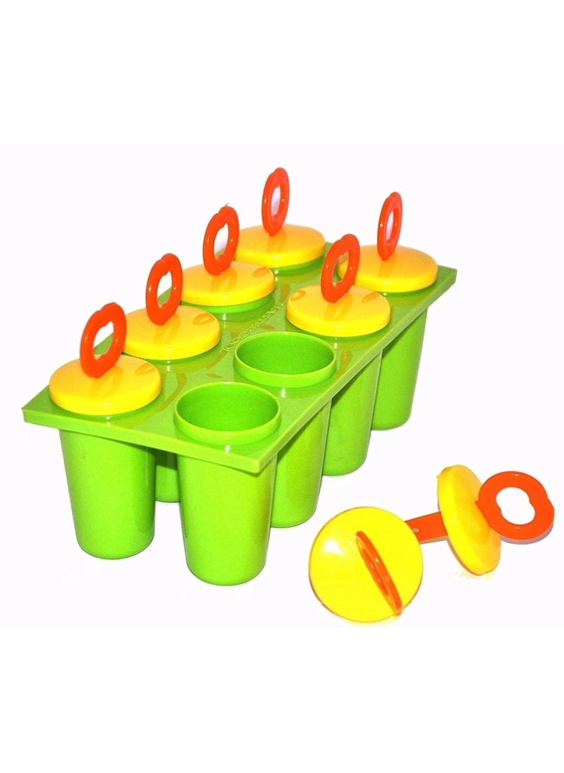 Generic - Bake House 8 Pcs 100% Food Grade Homemade Reusable Ice Popsicle Makers Frozen Ice Cream Moulds Tray Kulfi Candy Ice Lolly Mould for Children & Adults, Plastic - Image 1