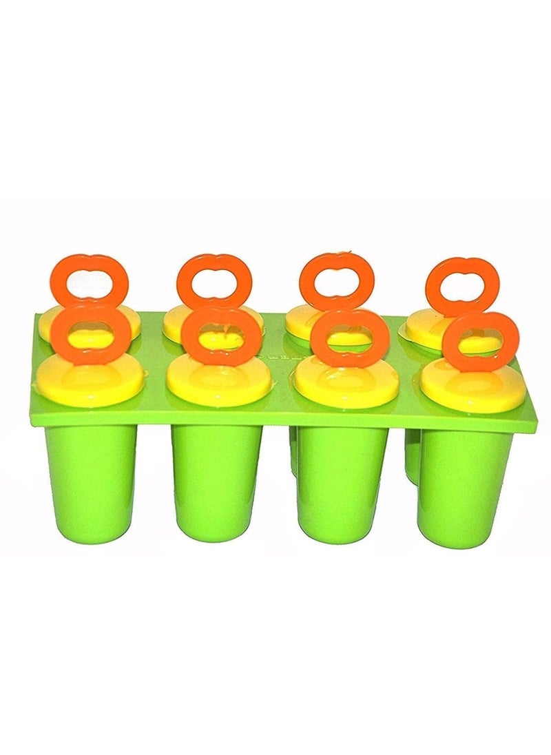 Generic - Bake House 8 Pcs 100% Food Grade Homemade Reusable Ice Popsicle Makers Frozen Ice Cream Moulds Tray Kulfi Candy Ice Lolly Mould for Children & Adults, Plastic - Image 1