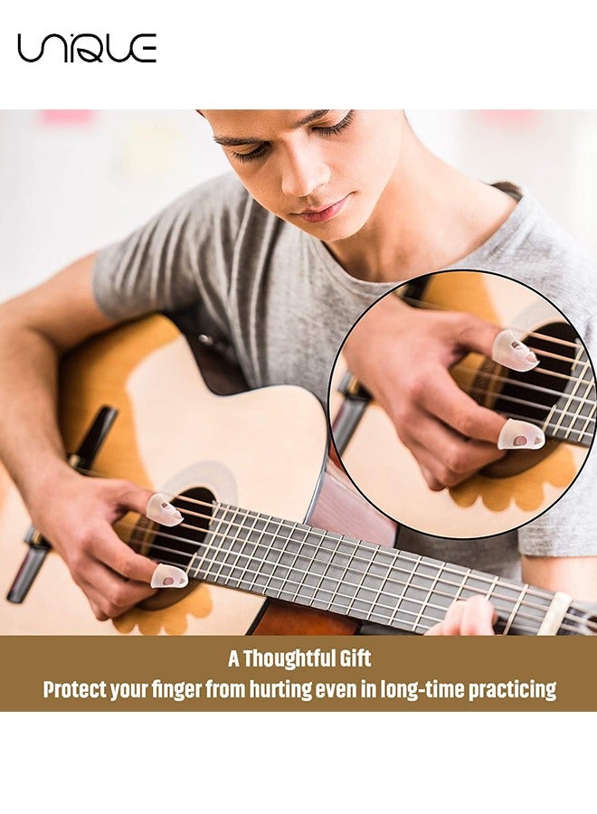 Unique 25 Pieces Silicone Finger Sleeve，Guitar Fingertip Protectors Silicone Finger Guards Anti-slip Finger Protection Covers Caps for Stringed Instruments Guitar Mandolin Bass Counting Sewing, 5 Sizes  - Image 3