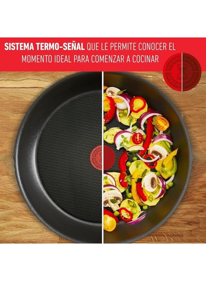 T-fal Everyday Titanium 32 cm Frying Pan with Non-Stick Coating, Diffuser Base and Thermo-Signal, B4480882 - Image 4