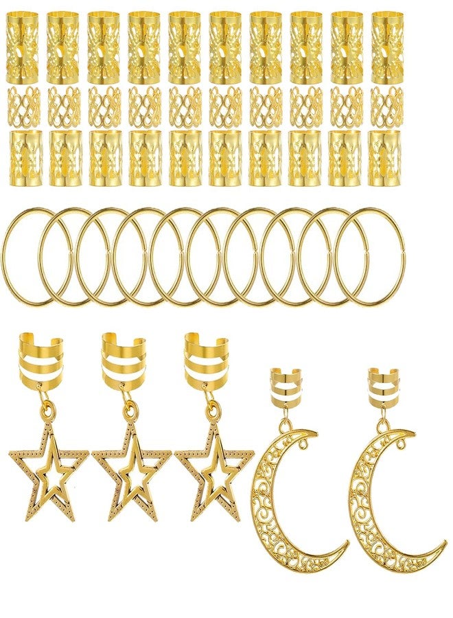 FFZDENA 45 Pcs Braid Hair Accessories, Hair Beads for Women, Gold Hair Jewellery for Braids, Hair Rings and Braid Accessories for Women, Elegant Hair Accessories for Parties, Weddings and Festivals - Image 1