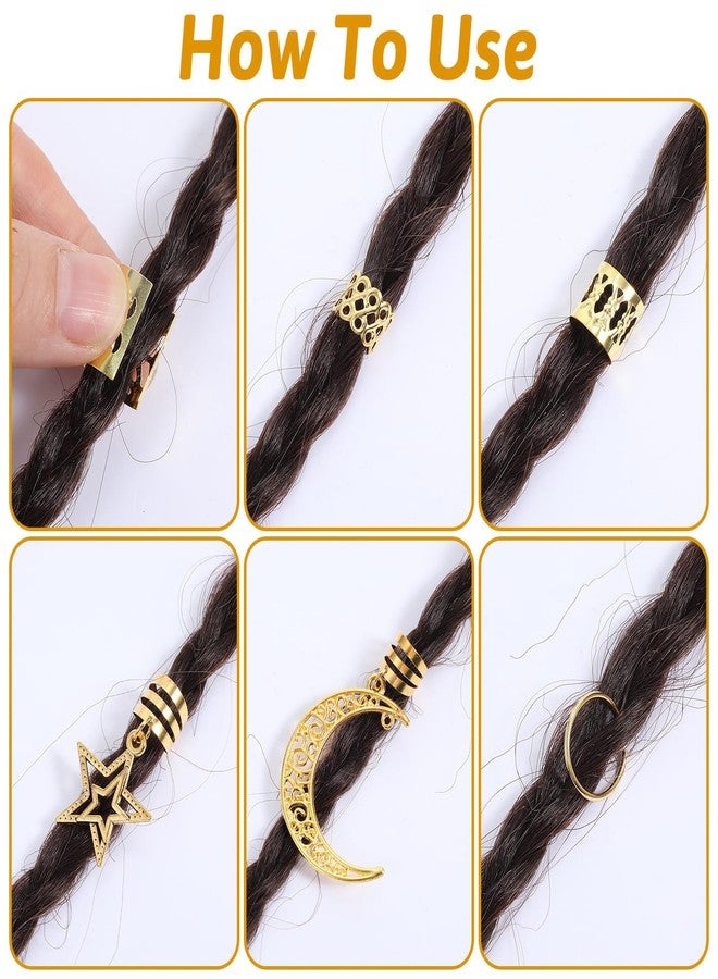 FFZDENA 45 Pcs Braid Hair Accessories, Hair Beads for Women, Gold Hair Jewellery for Braids, Hair Rings and Braid Accessories for Women, Elegant Hair Accessories for Parties, Weddings and Festivals - Image 3