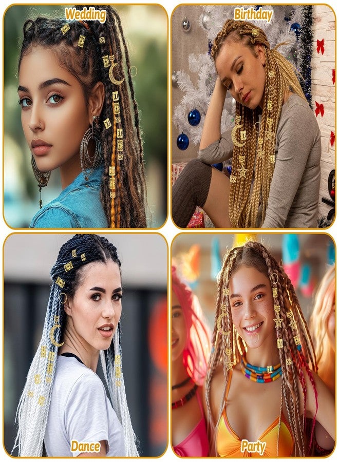 FFZDENA 45 Pcs Braid Hair Accessories, Hair Beads for Women, Gold Hair Jewellery for Braids, Hair Rings and Braid Accessories for Women, Elegant Hair Accessories for Parties, Weddings and Festivals - Image 5