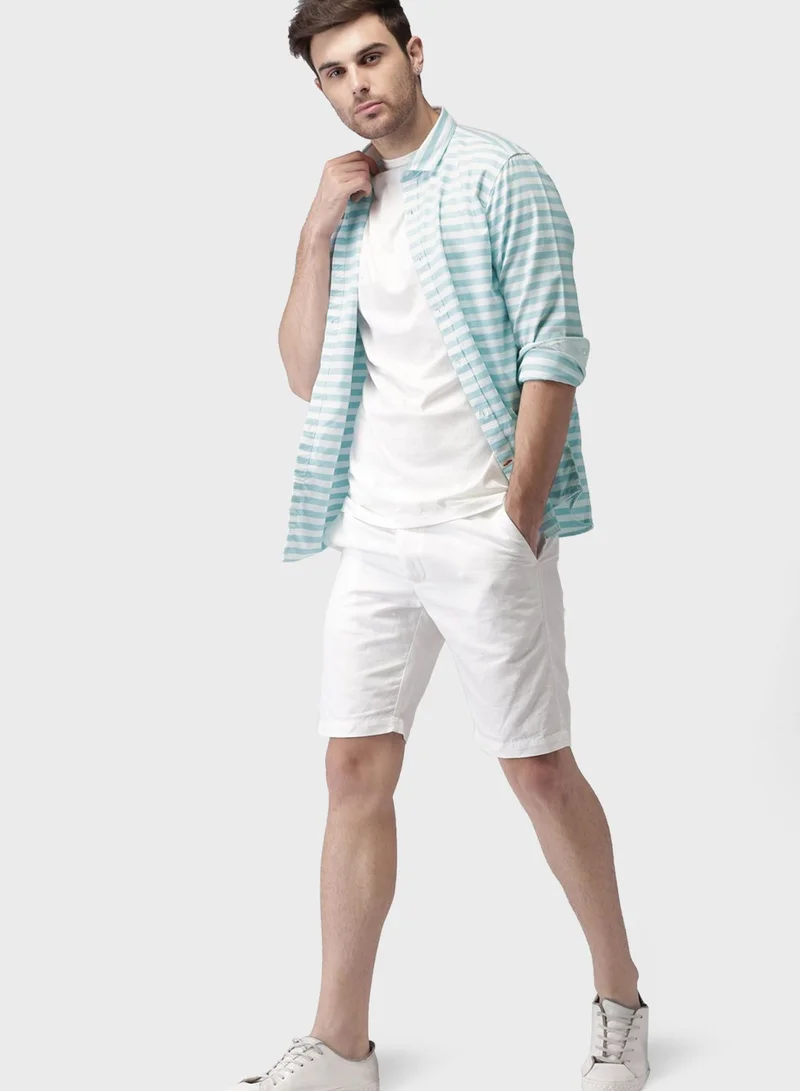 Mast & Harbour Striped Regular Fit Shirt