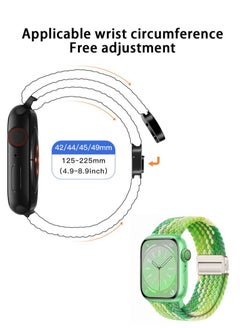 X-level Bands Compatible with Apple Watch 42mm 44mm 45mm 49mm Series 9/8/7/SE/6/5/4/3/2/1 IWatch Ultra/Ultra 2/Hermès Men Women Braided Nylon Sport Band Adjustable Elastics Magnetic Buckle Straps  - Image 2