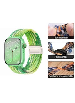 X-level Bands Compatible with Apple Watch 42mm 44mm 45mm 49mm Series 9/8/7/SE/6/5/4/3/2/1 IWatch Ultra/Ultra 2/Hermès Men Women Braided Nylon Sport Band Adjustable Elastics Magnetic Buckle Straps  - Image 4