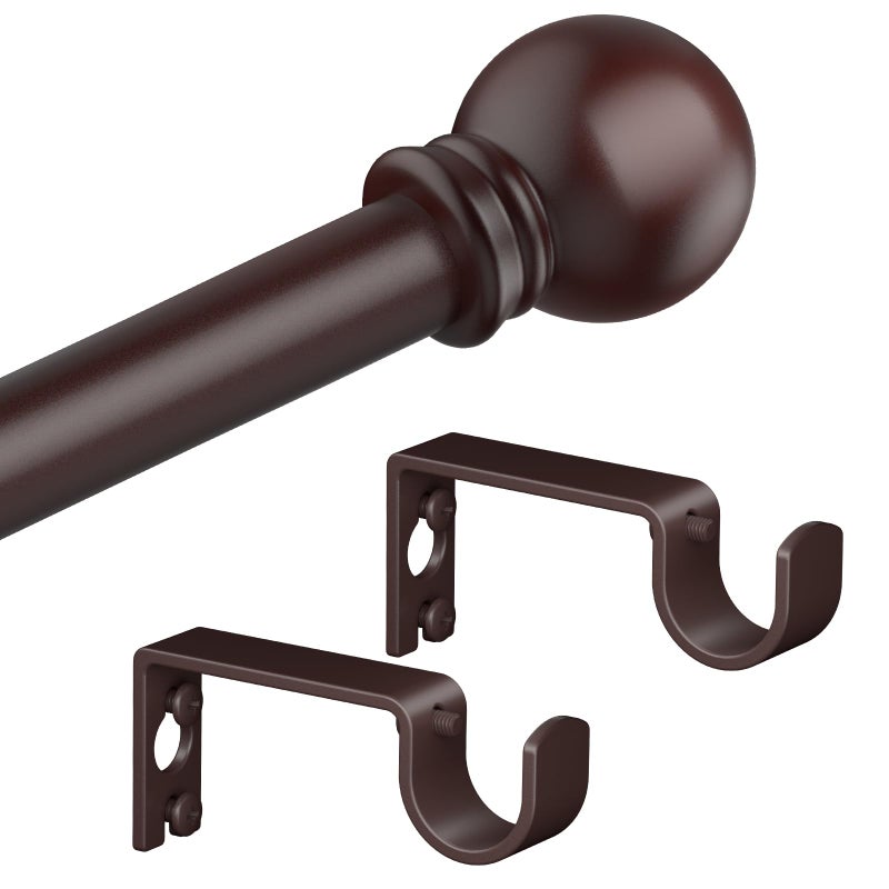 Authandis Bronze Curtain Rods for Bedroom with Brackets,5/8 Inch Diameter Small Window Curtain Rod Adjustable 32 to 48 Inches,Easy Install Drapery Rods - Image 1