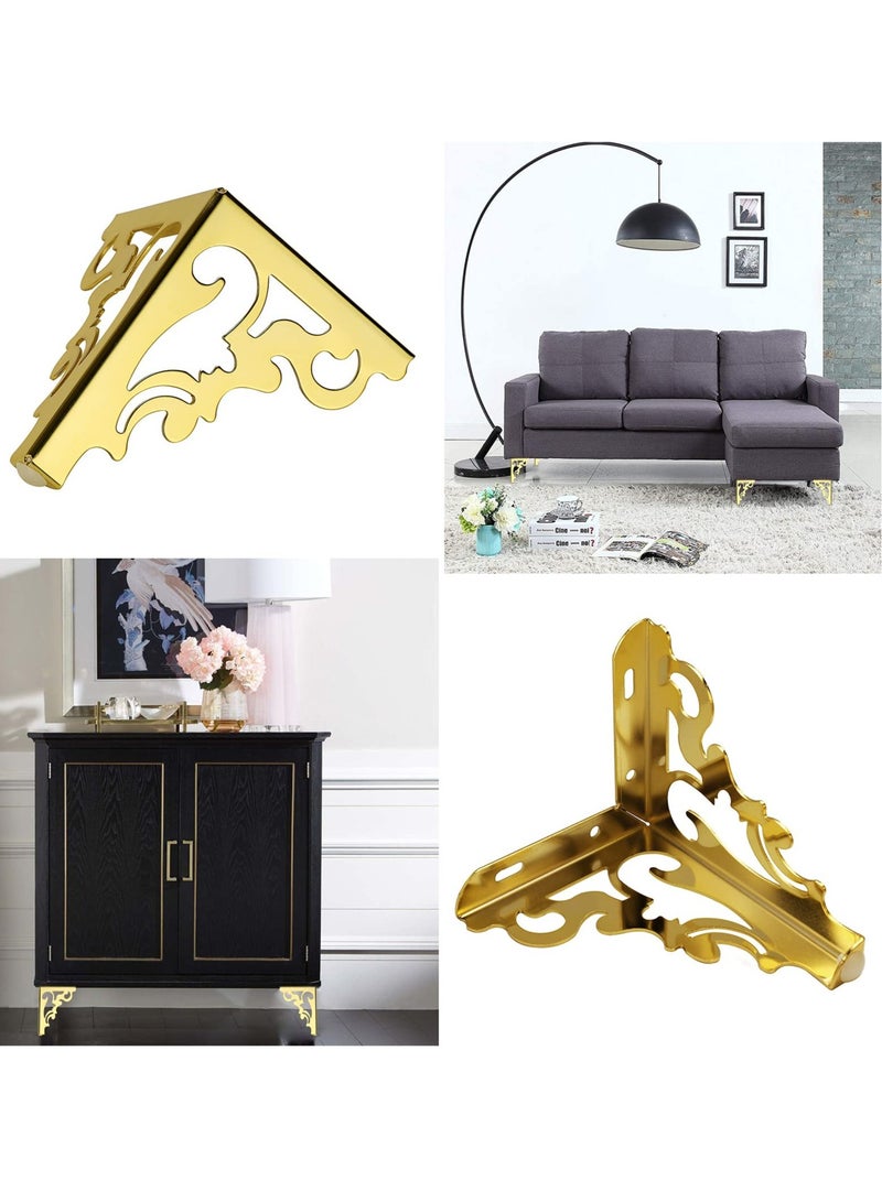 KASTWAVE Furniture Legs,12cm Metal Sofa Leg 4 pcs Modern Furniture Feet Sofa Furniture Riser Feet Legs DIY Furniture Replacement Feet for TV Cabinet Ottoman Sofa Cupboard, Golden - Image 4
