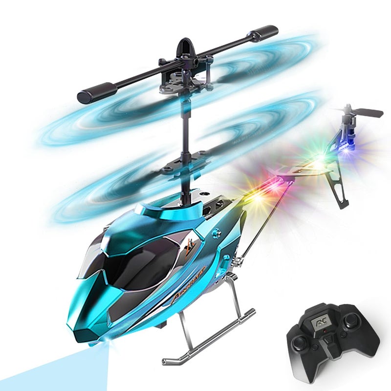 VATOS طائرة هليكوبتر RC من VATOS للأولاد 24G مع تحكم عن بعد وإضاءة LED للأطفال من عمر 12 عامًا ارتفاع ثابت وإقلاع بضغط زر واحد طائرات RC داخلية هدايا مثالية للأولاد والبالغين - Image 3