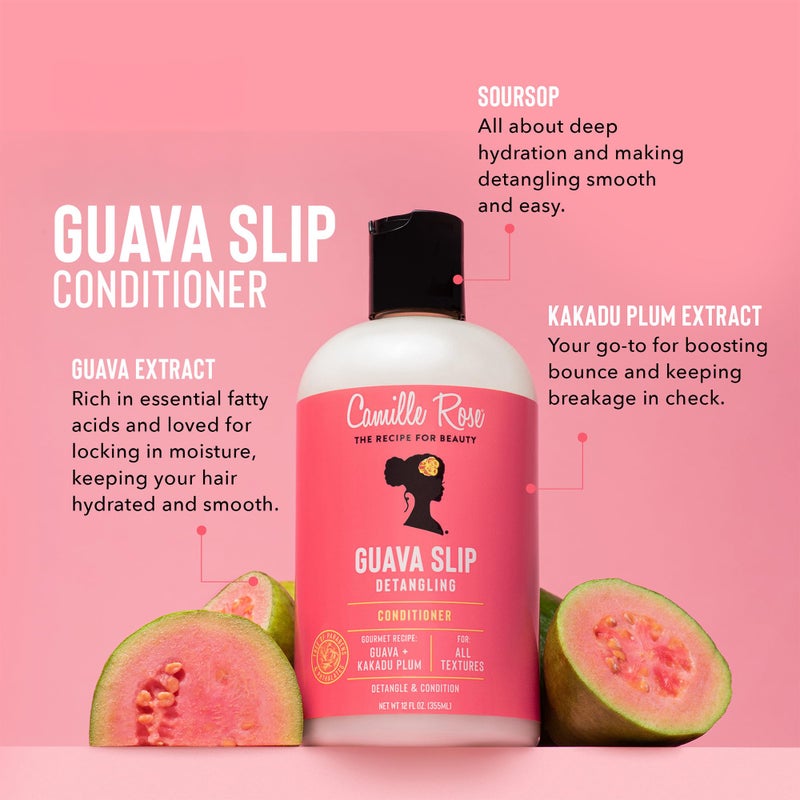 Camille Rose Guava Slip Detangling Conditioner, with Guava, Kakadu Plum and Soursop to Detangle, Condition and Revive, for All Hair Textures, 12 fl oz - Image 4