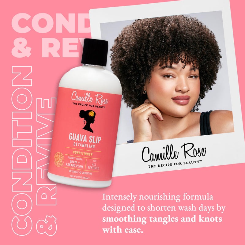 Camille Rose Guava Slip Detangling Conditioner, with Guava, Kakadu Plum and Soursop to Detangle, Condition and Revive, for All Hair Textures, 12 fl oz - Image 2