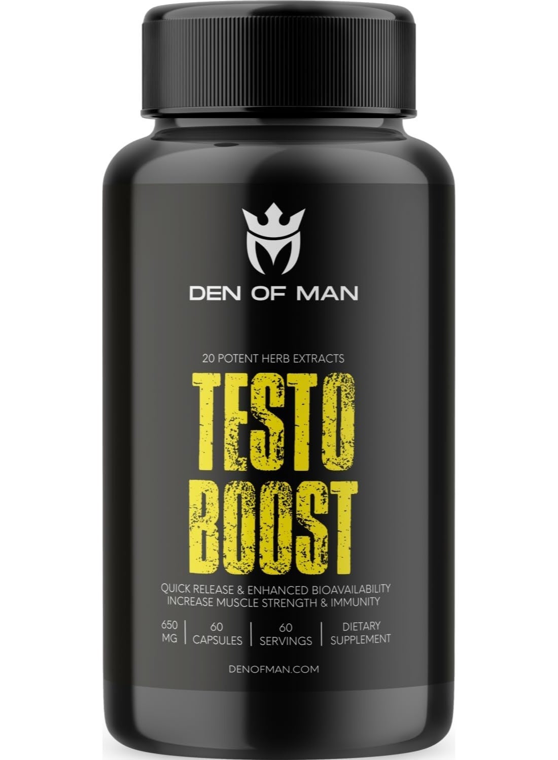 Multivitamin, Natural & Herbal Testo Booster for Men, Herbal Supplement for Men's Health, Energy Support, Muscle Strength, Stamina, and Workout Recovery – 60 Capsules