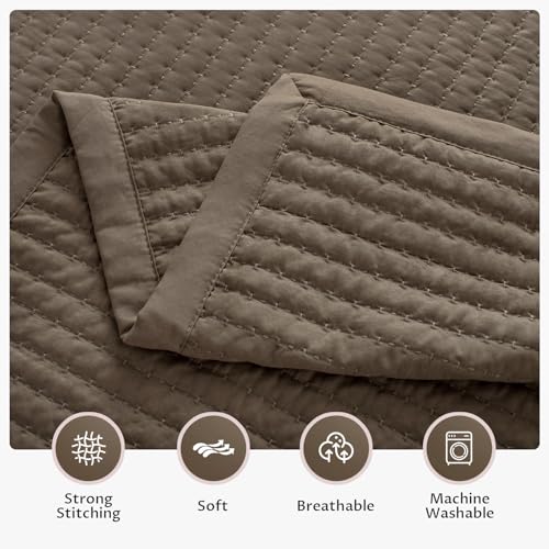 KASENTEX Oversized King Quilt Set 112"x106" – Soft Washed 3-Layer Lightweight California King Bedspread, Minimalist Nordic Design, All-Season Spring & Summer Quilt Set (1 Quilt + 2 Pillow Shams), Cub - Image 4