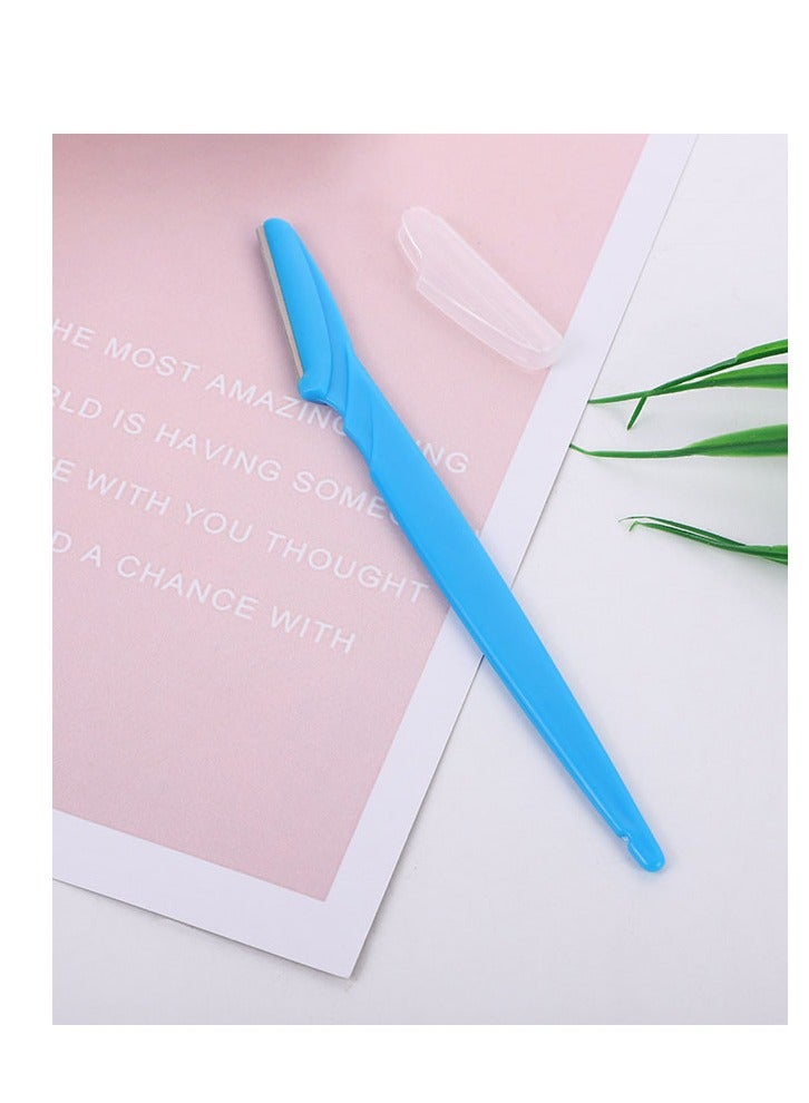 3-Piece Eyebrow Trimmer Makeup Eyebrow Repair Tool Women Men Facial Eyebrow Knife Lip Razor Trimmer(Blue/Yellow/Pink) - Image 3