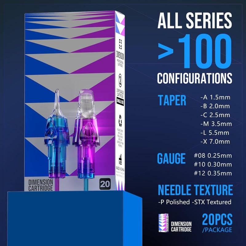 CNC Tattoo Cartridge Needles 20Pcs #10(3RL) Bugpin 0.3mm Round Liner X-Taper Disposable Cartridges with Membrane EN04C-20-1003RL-X - Image 5