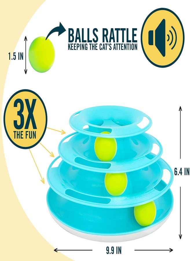 Our Pets Wobble Triple Chase Ball Track Interactive Cat Toy for Indoor Cats with Catnip (Cat Toys; Kitten Toys for Hunting and Chasing w/Rattling; Rolling Balls) - Image 4