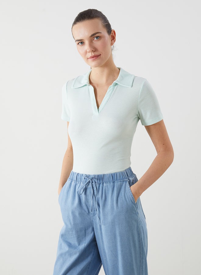 LC WAIKIKI Polo Neck Plain Women's Body - Image 1