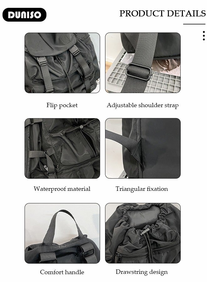DUNISO Travel Backpack Large Capacity Backpack Multifunction Casual Water Resistant Double Shoulder School Bag Computer Backpack Business Durable Laptops Travel Backpacks Outdoor Bags for Men Women - Image 3
