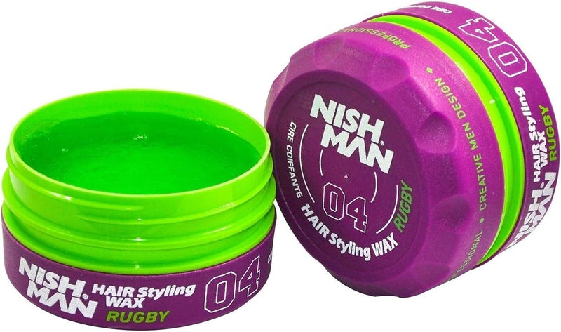 NISHMAN Nish Man Hair Styling Gel, Hair Wax for Men, 150 ml | Edge Control | Ultra High Strong Hold | Hair Clay Aqua Wax | Wax Stick Hair | Men's Hair Gel (04 Rugby) - Image 2