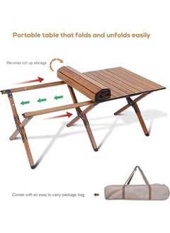 WDA WDA Portable Wooden Folding Table with Carry Bag, Outdoor Camping Table  - Image 3