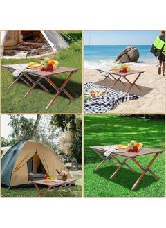WDA WDA Portable Wooden Folding Table with Carry Bag, Outdoor Camping Table  - Image 2