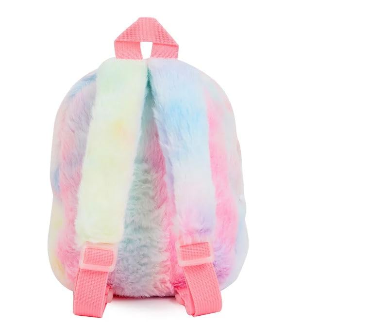 Frantic Kids Soft Animal Cartoon Travelling School Bag Soft Plush 1 Compartment Backpacks Boys Girls Baby for 2 to 5 Years Baby/Boys/Girls Nursery, Preschool, Picnic (Multi Unicorn Furr) - Image 3
