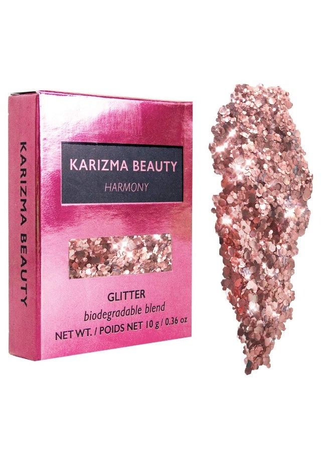 KARIZMA Harmony Biodegradable Chunky Glitter - Karizma Beauty Baby Pink Bio Eco Face Festival Glitter 10g  - Image 1