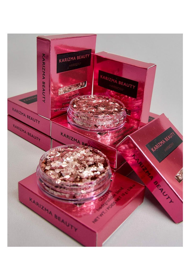 KARIZMA Harmony Biodegradable Chunky Glitter - Karizma Beauty Baby Pink Bio Eco Face Festival Glitter 10g  - Image 2