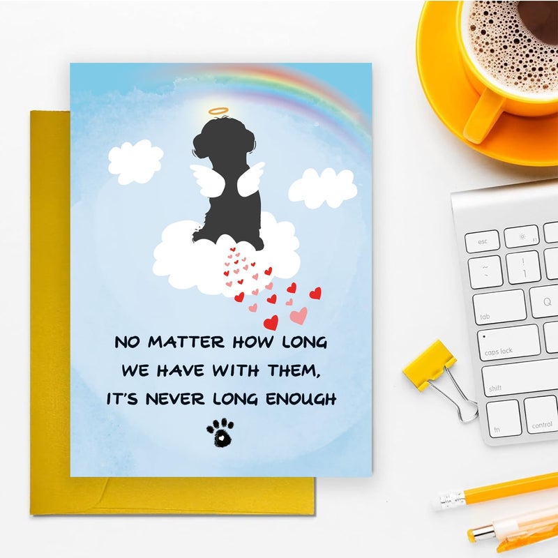 COLINHELIN Dog Loss Sympathy Card, Cute Pet Dog Loss Card with Rainbow Bridge, Dog Condolence Card for Dog Owner Lover, Doggy Bereavement ard for Family Friends Dog Lover, Dog Sympathy Card, Pet Loss Card - Image 2