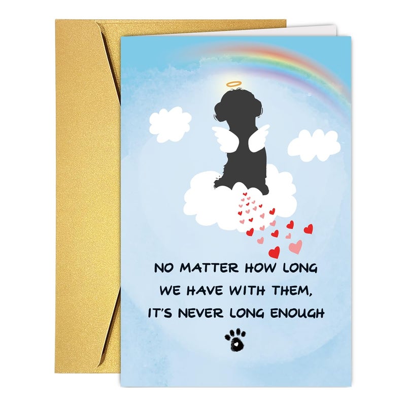 COLINHELIN Dog Loss Sympathy Card, Cute Pet Dog Loss Card with Rainbow Bridge, Dog Condolence Card for Dog Owner Lover, Doggy Bereavement ard for Family Friends Dog Lover, Dog Sympathy Card, Pet Loss Card - Image 1