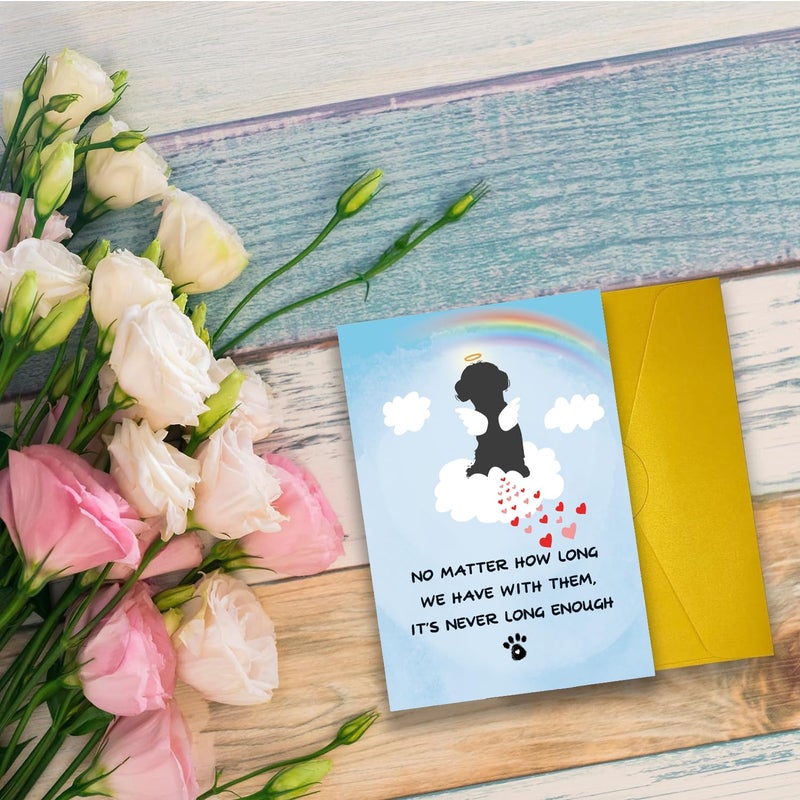 COLINHELIN Dog Loss Sympathy Card, Cute Pet Dog Loss Card with Rainbow Bridge, Dog Condolence Card for Dog Owner Lover, Doggy Bereavement ard for Family Friends Dog Lover, Dog Sympathy Card, Pet Loss Card - Image 3