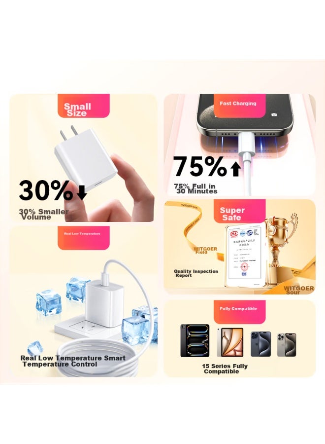 WITGOER Zhiguozhe 30w Fast Charging Kit For Apple Iphone 15/16 Pro Max, Charger, Data Cable, Compatible With Iphone 15 Pro Max/plus, Ipad Tablet - Image 3