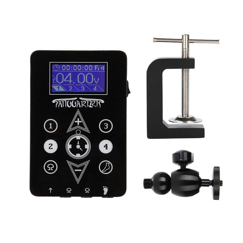 klarako Tattoo Power Supply Kit Digital LCD Touch Screen Tattoo Power Bank Two Interface for Rotary/Coil Tattoo Machine (US Plug) - Image 1