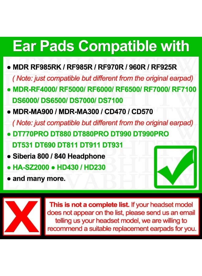 وسادات أذن بديلة متوافقة مع سماعات الرأس DT770، DT880، DT990، DT 770 PRO، DT 880 PRO، DT 990 PRO (أسود) - Image 2